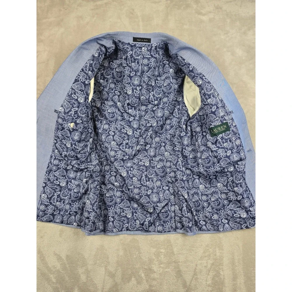 Lauren Ralph Lauren Sport Coat Kids Youth 16R Light Blue Paisley Lining *Read